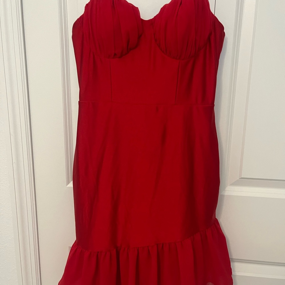 Elegant Red Midi Dress